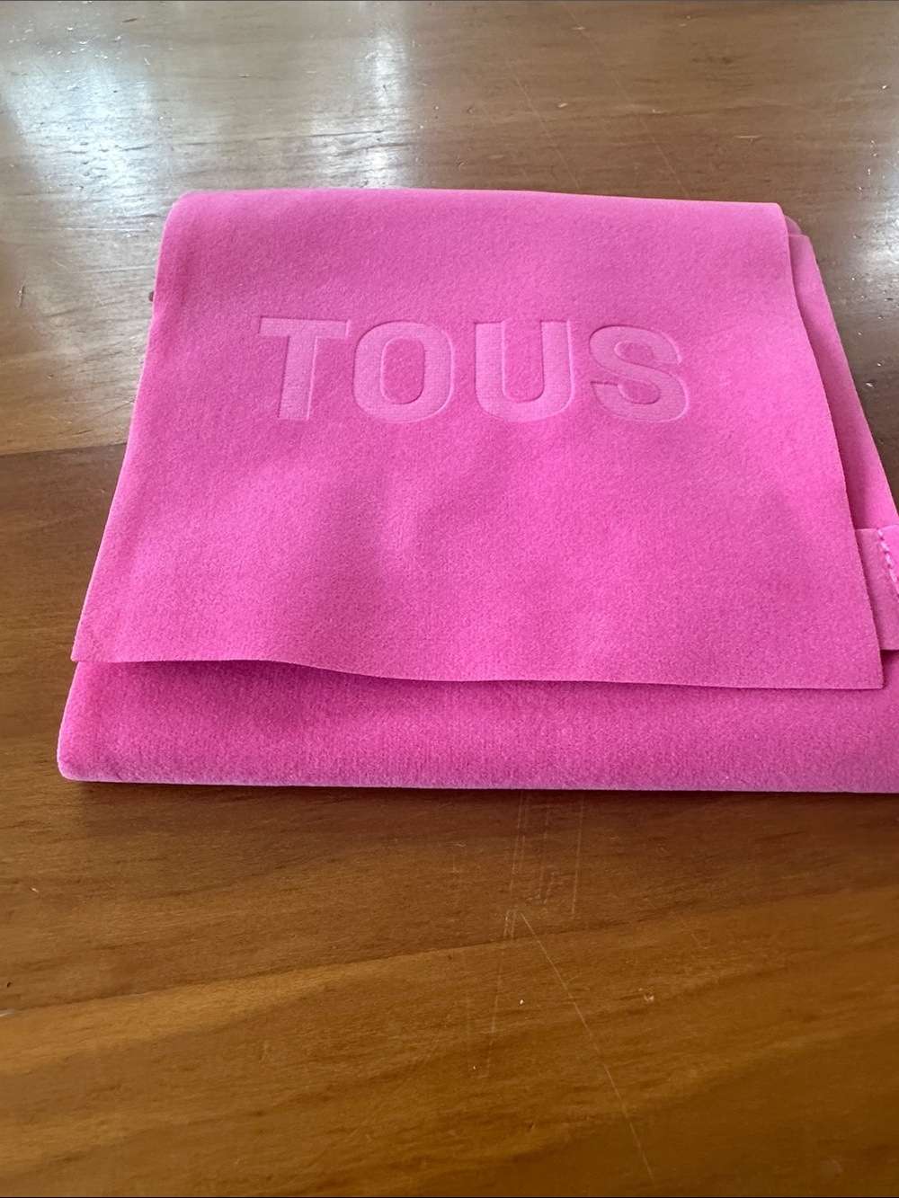 TOUS Bright Pink Suede Jewelry Pouch